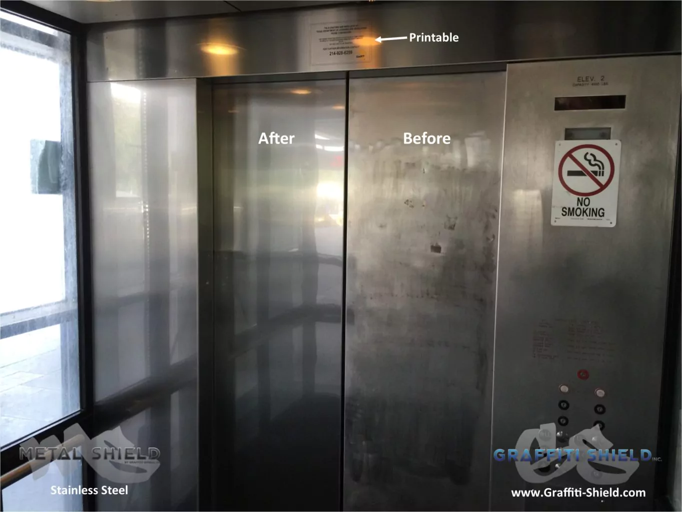 elevator metal shield window film