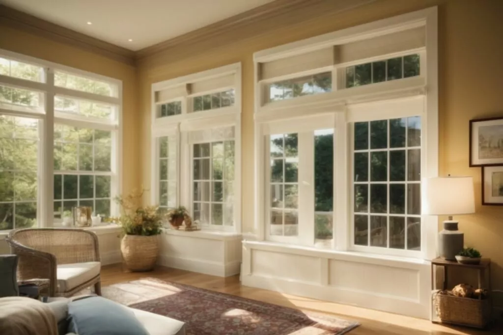 Charlotte home with energy-efficient window film, summer sun outside